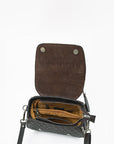 American Darling Dark Brown Quilted Satchel with Floral Tooled Leather Flap
