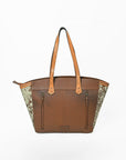 American Darling Cowhide & Floral Tooled Leather Fringe Tote Bag