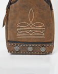 American Darling Western Leather Sling Bag with Studded Detail & Embroidery