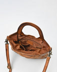 American Darling Quilted Leather Crossbody Bag for Women, Western Shoulder Purse with Round Top Handle Tan