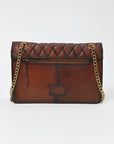 American Darling Quilted Leather Crossbody Bag for Women, Chain Strap Shoulder Purse with Flap Closure, Tan