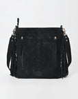 American Darling Western Fringe Leather Crossbody Bag with Studded Detail & Horsebit Accent – Stylish Shoulder Handbag