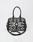 American Darling Western Leather Tooling Duffel Bag Black White Tooled Embroidery Satchel Crossbody Purse for Women