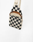 American Darling Genuine Leather Hair-On Hide Sling Bag for Women, Western Checkered Crossbody Backpack