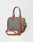 American Darling Woven Hair-On Hide Leather Satchel Bag for Women, Western Crossbody Purse with Tassel