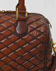 American Darling Quilted Leather Satchel Bag for Women, Western Crossbody Handbag with Barrel Shape Design