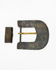 American Darling Vintage Southwest Turquoise Belt Buckle and Keeper Set – Oxidized Gunmetal Cowboy Buckle Hardware
