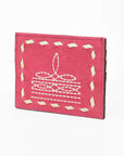 American Darling Handcrafted Genuine Leather Card Holder Wallet with Traditional Stitch Design