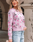 Floral Drop Shoulder Cropped Sweater