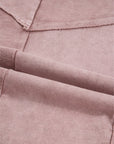 Mineral Wash Patchwork Tiered Wide Leg Pants