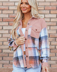 Nancy Plaid Corduroy Patchwork Shacket