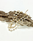 Necklace Freshwater Pearl w/Glass Bead & Filigree Gold 18” w/ 2” Extension