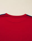 Seramya Striped Detail Varsity Sweatshirt