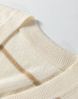 Stripe V-Neck Buttoned Sweater Vest