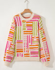 Tru Pattern Puff Sleeve Sweater