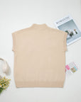 Western Corded Horseshoe Mock Neck Short Sleeve Sweater