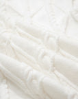 Pearl Textured Knit High Neck Sweater Top