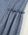 Solid Frilled Leg Drawstring Elastic Waist Pants