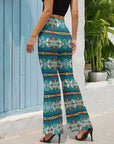 Baha Ranch Teal Aztec Flare Pants