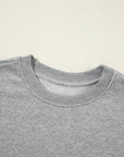 Solid Drop Shoulder Crewneck Pullover Sweatshirt