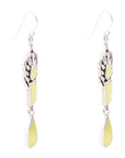 Albie Yellow Jade and Sterling Silver Drop Earrings