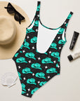 Yeehaw Turquoise Hat One-Piece Swimsuit
