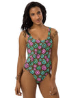 Yeehaw Pink Turquoise Cowgirl One-Piece Swimsuit