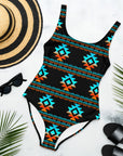 Yeehaw Black Aztec One-Piece Swimsuit