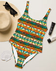 Yeehaw Mustard Aztec One-Piece Swimsuit
