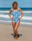 Yeehaw Blue Rodeo Cowboy One-Piece Swimsuit