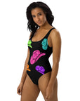 Yeehaw All Neon Hat One-Piece Swimsuit