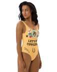Yeehaw Let's Be Cowgirls One Piece Swim Suit