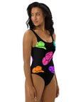 Yeehaw All Neon Hat One-Piece Swimsuit