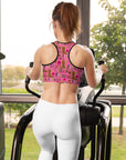 Hot Pink Yeehaw Padded Sports Bra