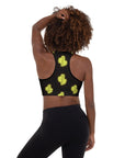 Green Neon Cactus Padded Sports Bra