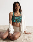 All Turquoise Padded Sports Bra