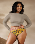 Yeehaw Vintage Cowboy Collage Mustard Bikini Bottom