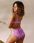 Western Inspired High Waist Bikini With Glamorous Retro Disco Vibes For SunlitDays