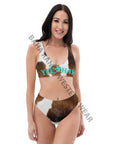 Yeehaw Brown Cow Print Bikini