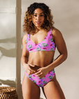 Western Inspired High Waist Bikini With Glamorous Retro Disco Vibes For SunlitDays