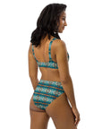 Yeehaw Teal Aztec Blanket Print Bikini
