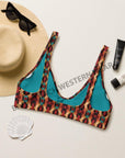 Yeehaw Rust Aztec Bikini Top
