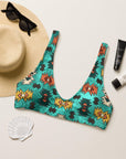 Yeehaw Turquoise Aztec Bikini Top