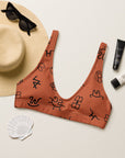 Yeehaw Brown Cattle Brands Bikini Top