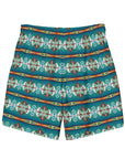 Yeehaw Teal Aztec Blanket Print Mens Swim Shorts