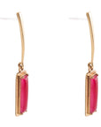 Alpine Red Bordeaux Quartz and Golden Bronze Drop Earrings