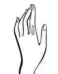 Anemone Blue Turquoise and Sterling Silver Statement Ring