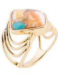 Arrows Blue Turquoise and Orange Spiny Oyster Matrix Golden Ring