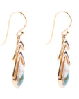 Arrows Blue Turquoise and Spiny Oyster Matrix Golden Drop Earrings