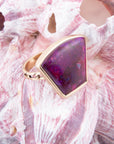 Athena Purple Turquoise Statement Golden Ring